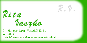 rita vaszko business card